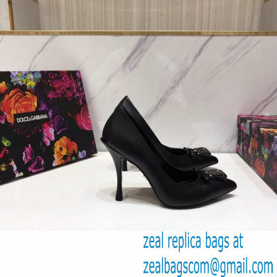 Dolce  &  Gabbana Thin Heel 10.5cm Leather Sicily Pumps Black 2021